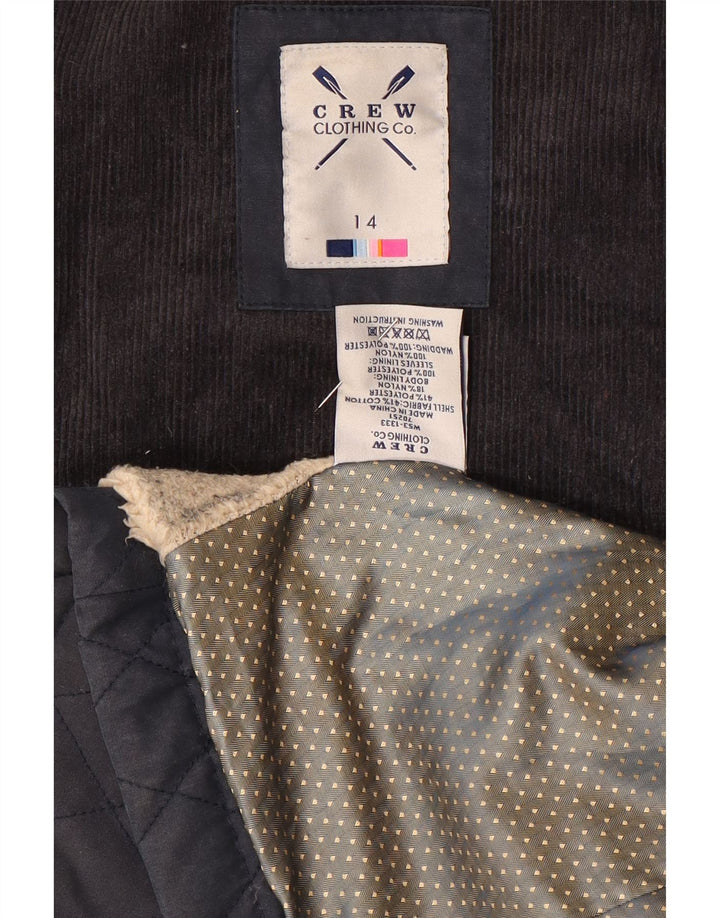 CREW ΕΝΔΥΜΑΤΑ Γυναικείο στρατιωτικό καπιτονέ μπουφάν UK 14 Large Navy Blue από βαμβάκι