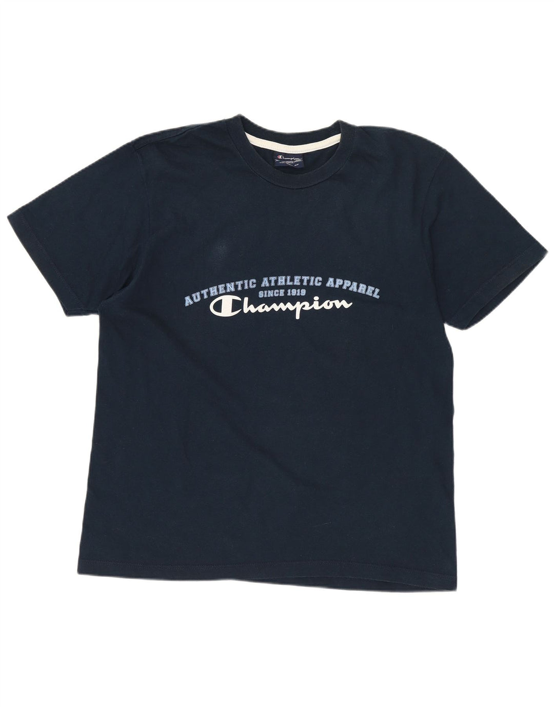 CHAMPION Ανδρικό γραφικό T-Shirt Top Small Navy Blue Cotton