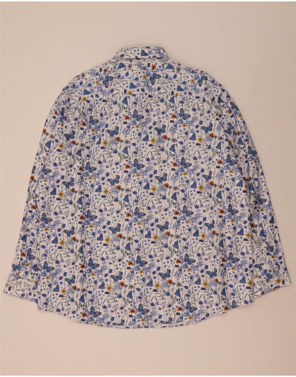 Ανδρικό πουκάμισο C&A Regular Fit Μέγεθος 47/48 3XL Μπλε φλοράλ βαμβακερό
