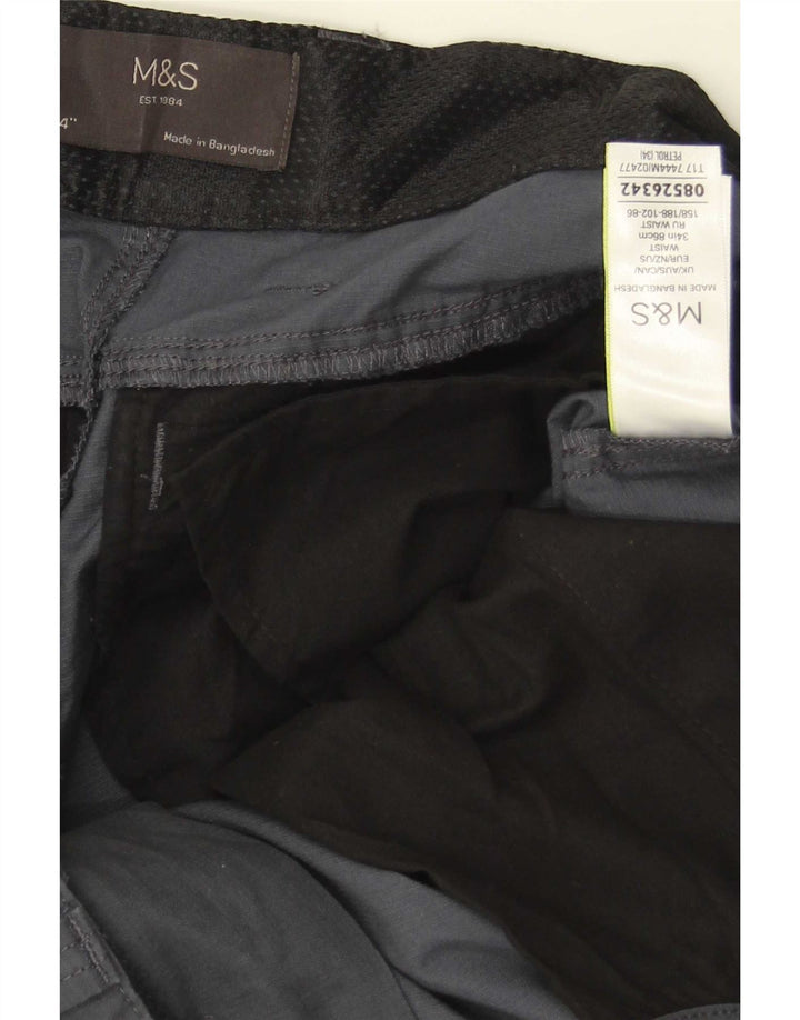 Ανδρικό σορτς Cargo Marks & Spencer W34 μεγάλο γκρι βαμβακερό