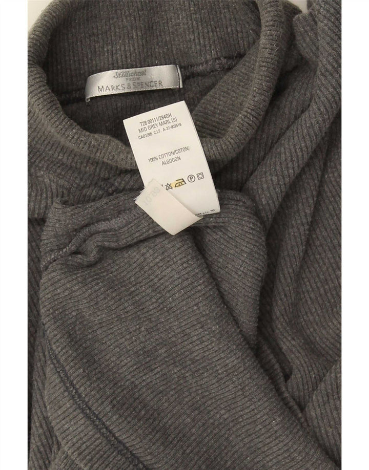 Marks & Spencer Ανδρικό ρολό μπλουζάκι με μακρυμάνικο μικρό γκρι βαμβακερό