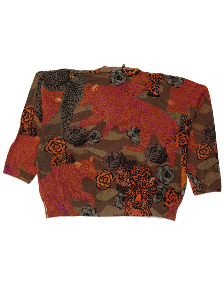 Desigual Γυναικείο πουλόβερ με V λαιμόκοψη UK 14 Medium πολύχρωμο