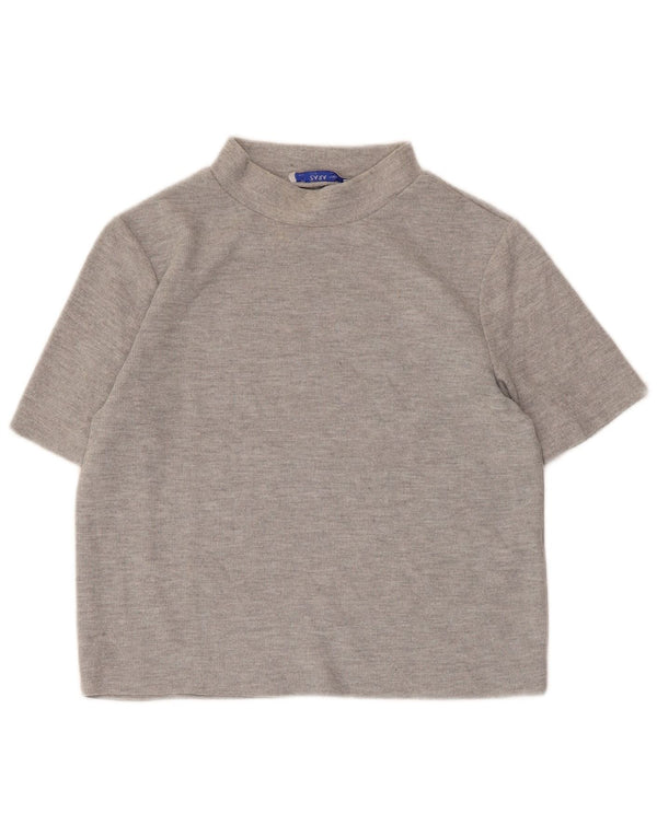Zara Womens Crop Top UK 12 Medium Grey