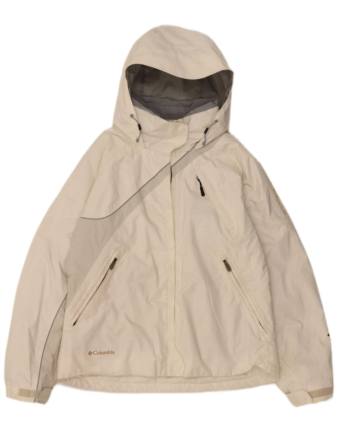 COLUMBIA Γυναικείο τζάκετ Titanium Windbreaker UK 16 Large White Colourblock