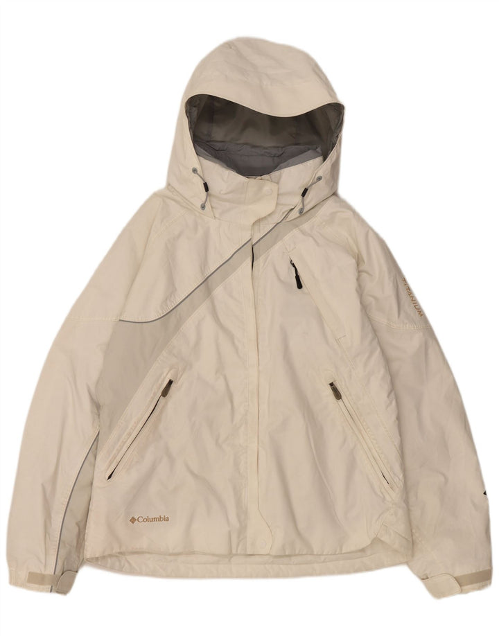 COLUMBIA Γυναικείο τζάκετ Titanium Windbreaker UK 16 Large White Colourblock