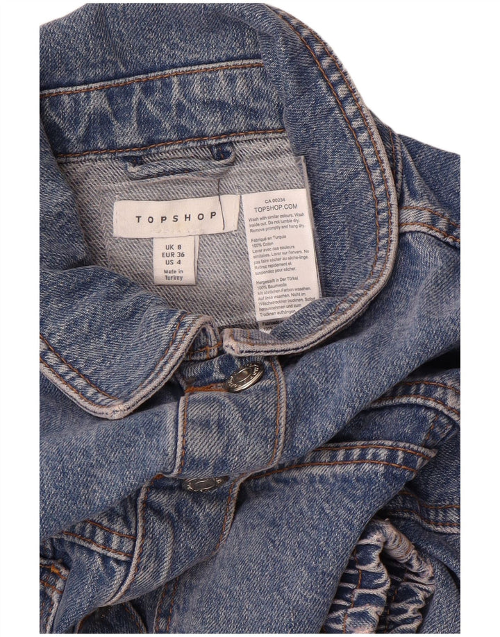 Topshop Γυναικείο Τζιν Μπουφάν UK 8 Small Blue