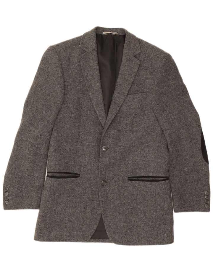 Vintage Ανδρικό Μπουφάν Blazer IT 46 Μικρό Γκρι Μαλλί