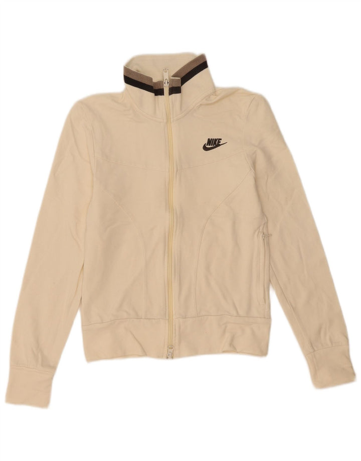 Γυναικεία αθλητική φόρμα Nike Top Jacket UK 8/10 Μικρό λευκό βαμβακερό