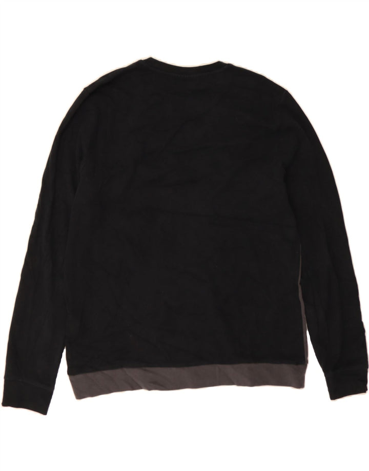 FILA Mens Sweatshirt Jumper Large Black Colourblock Cotton Vintage Fila and Second-Hand Fila from Messina Hembry 