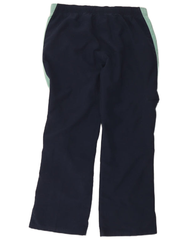 Reebok γυναικεία κανονική φόρμα παντελόνια UK 14 Large Navy Blue Colorblock