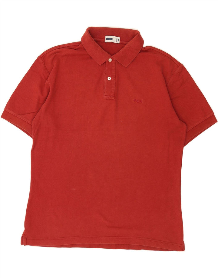 FILA Mens Polo Shirt IT 52 Large Red Cotton Vintage Fila and Second-Hand Fila from Messina Hembry 