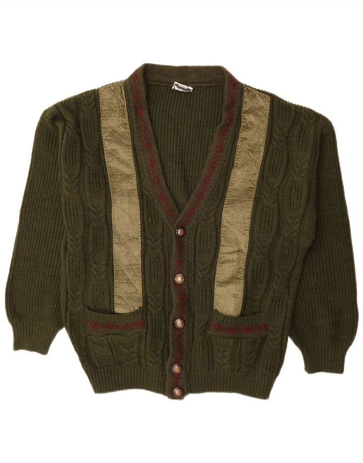 Πουλόβερ PIMET Ανδρική Ζακέτα XL Χακί Γεωμετρική