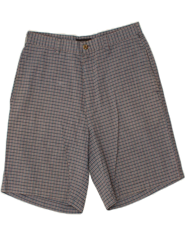 Ανδρικό σορτς chino VINTAGE W32 Μεσαίο γκρι βαμβακερό καρέ