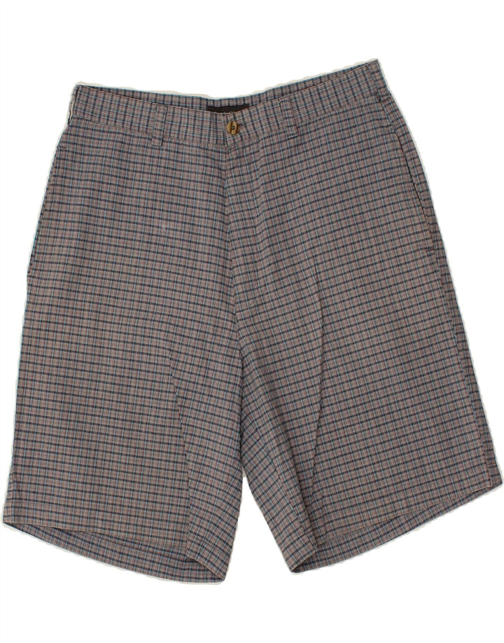Ανδρικό σορτς chino VINTAGE W32 Μεσαίο γκρι βαμβακερό καρέ