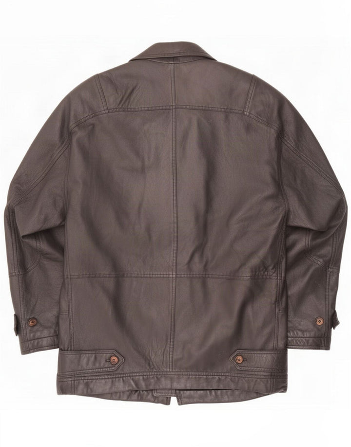 Jaeger Ανδρικό Δερμάτινο Παλτό UK 38 Medium Black