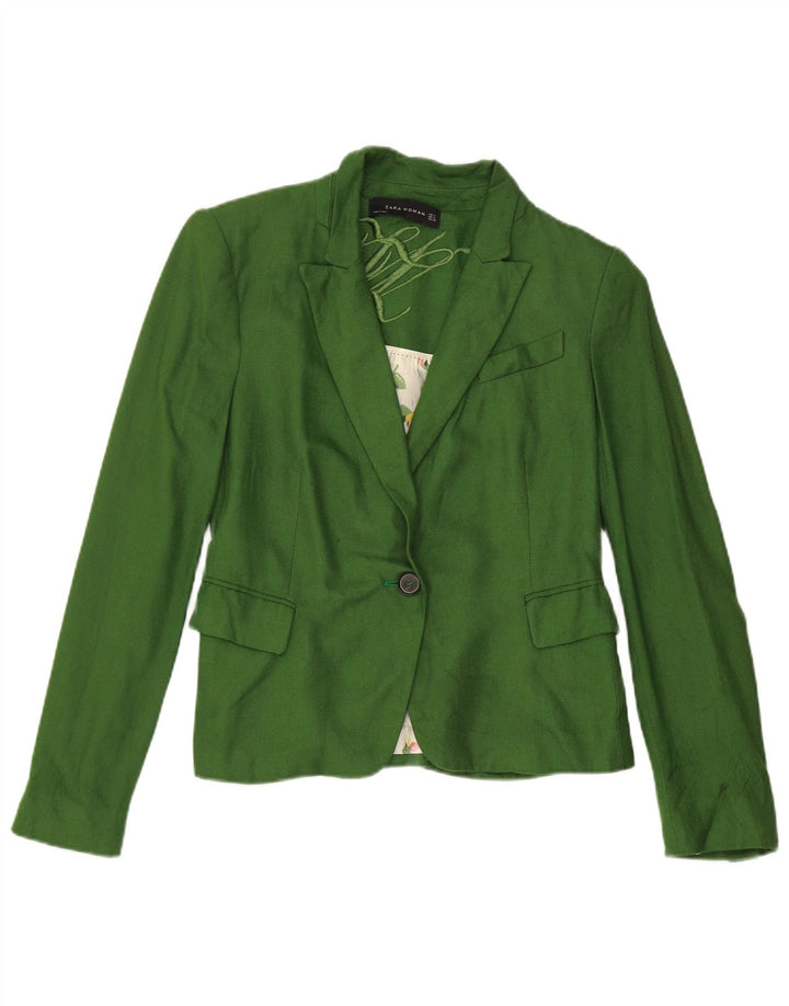 Zara Γυναικείο Μπουφάν 1 Button Blazer UK 12 Medium Green