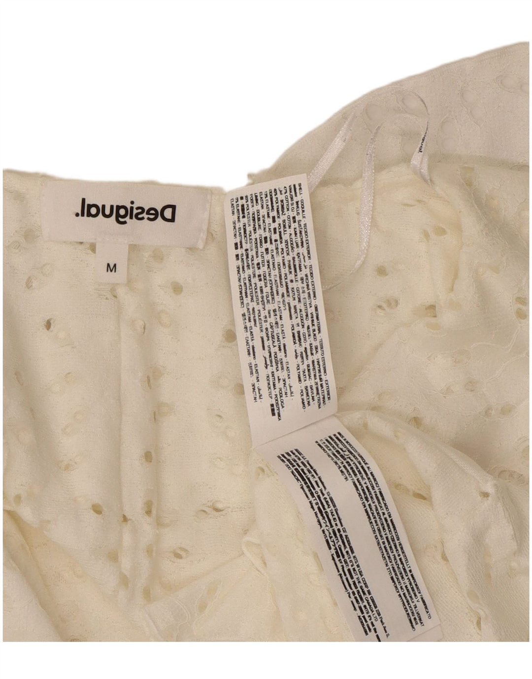 Desigual Γυναικείο Ασύμμετρο Πουκάμισο Μπλούζα UK 12 Μεσαίο λευκό βαμβακερό