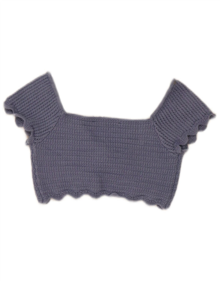 Zara Γυναικείο Knit Crop Top UK 8 Small Blue