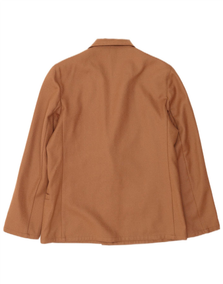 Vintage γυναικείο σακάκι blazer UK 14 μεσαίου καφέ παρθένο μαλλί
