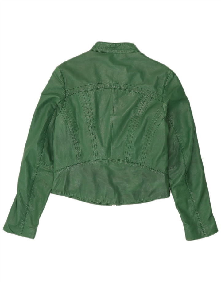 Rino & Pelle Γυναικείο Crop Δερμάτινο Μπουφάν EU 38 Medium Green Leather