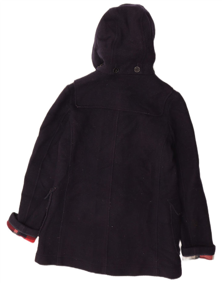Topshop Γυναικείο παλτό Duffle με κουκούλα UK 10 Small Navy Blue Wool