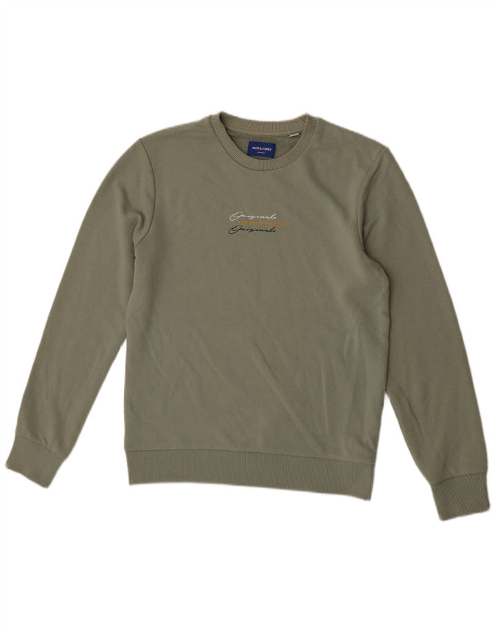 Jack & Jones Ανδρικό γραφικό φούτερ Jumper Μικρό χακί πολυεστέρας