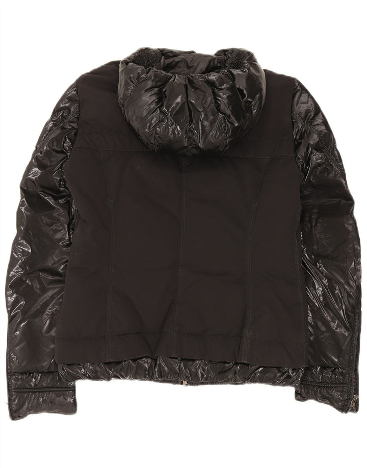 PEUTEREY Γυναικείο μπουφάν με κουκούλα με επένδυση IT 42 μεσαίο μαύρο πολυαμίδιο