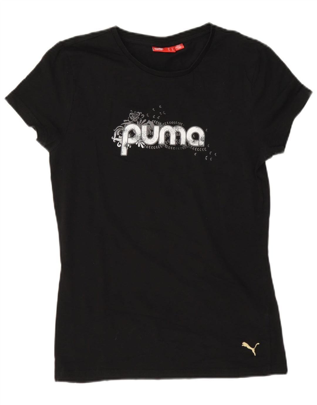 Γυναικείο κανονικό γραφικό μπλουζάκι Puma UK 12 μεσαίο μαύρο βαμβακερό