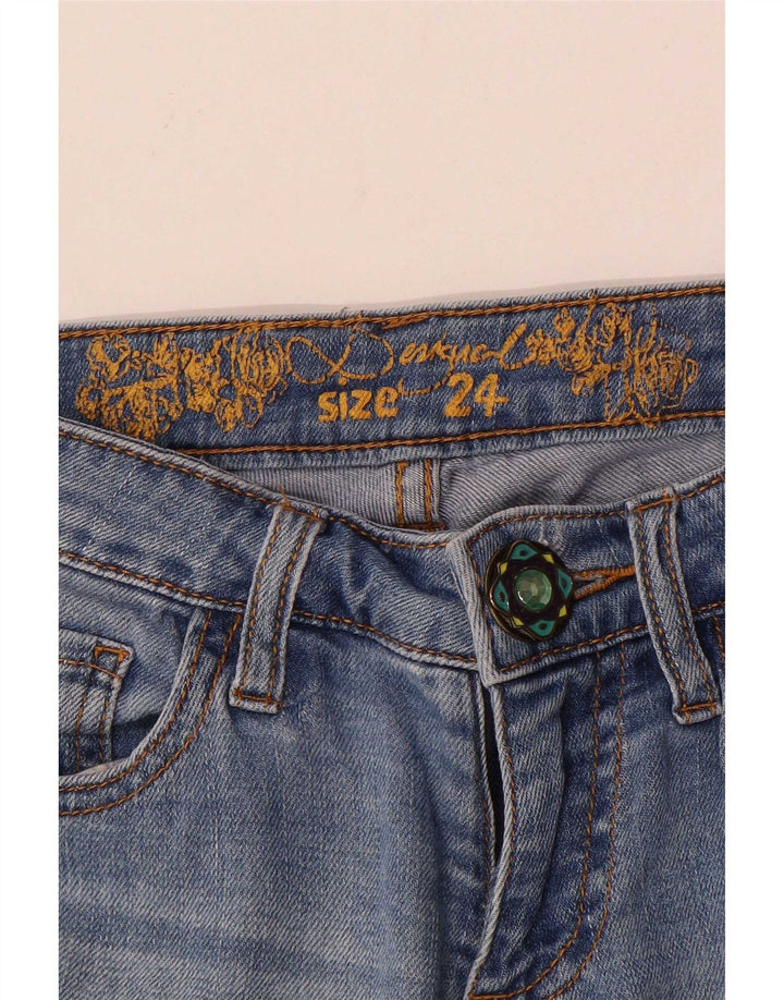 Desigual Womens Joggers Tapered Jeans W24 L27 Blue Patchwork