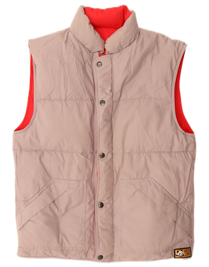 Vintage Ανδρικά Reversible Gilet Gilet UK 38 Medium Red Cotton