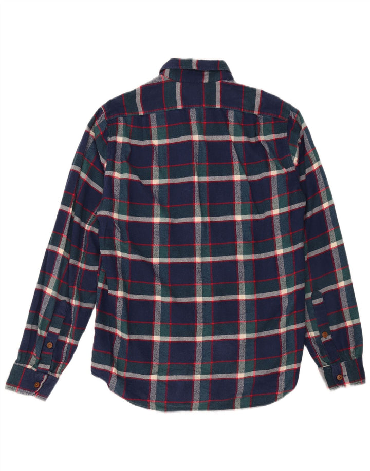 J. CREW Ανδρικό Slim Flannel πουκάμισο Small Navy Blue Check Cotton