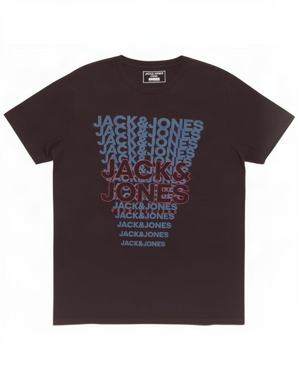 Jack & Jones Ανδρικό γραφικό μπλουζάκι με κανονική εφαρμογή Top Medium Navy Blue Cotton