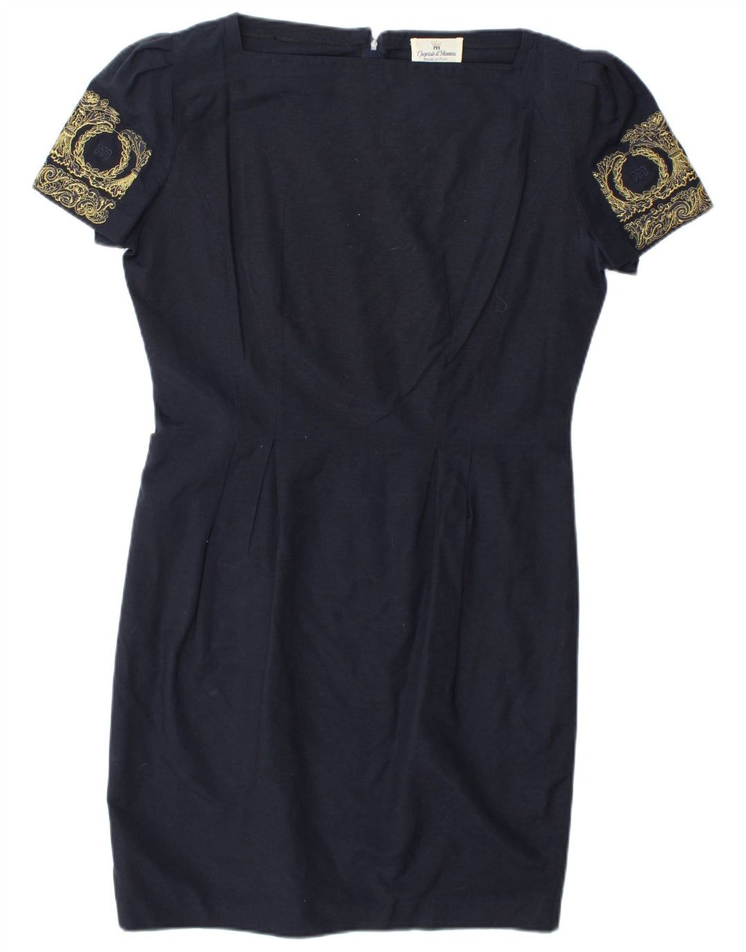 IMPERIALE DI MIMMINA Womens Sheath Dress IT 46 Large Navy Blue Silk