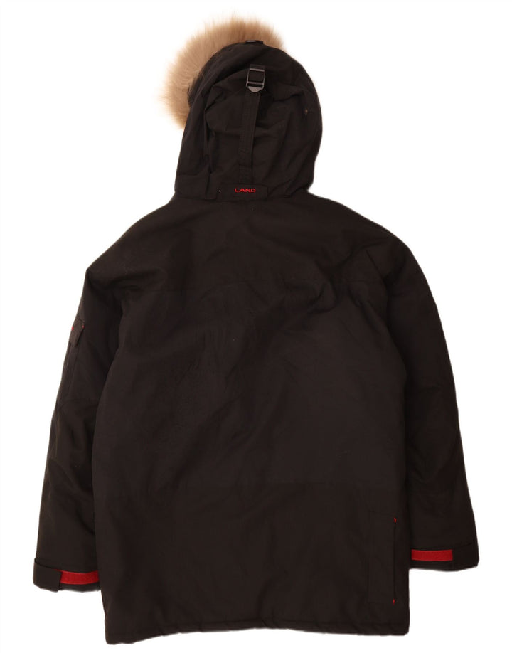 Vintage Ανδρικό μπουφάν Parka με κουκούλα UK 38 Medium Black Nylon