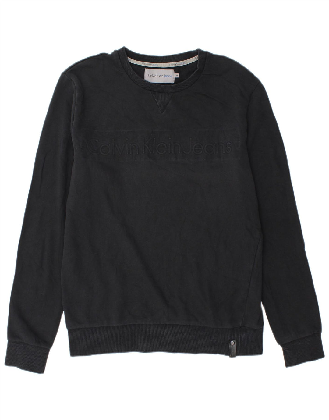 Ανδρικό γραφικό φούτερ Calvin Klein Jeans, μεσαίο μαύρο βαμβακερό
