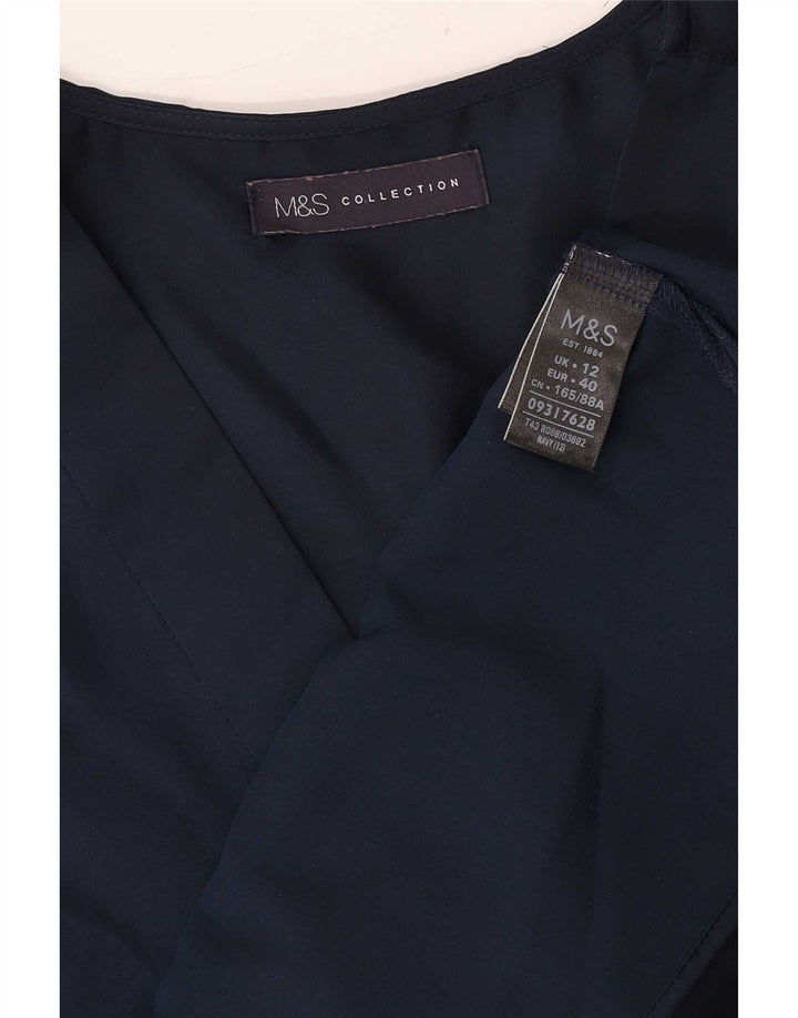 Γυναικεία μπλούζα Marks & Spencer Top UK 12 Medium Navy Blue Polyester