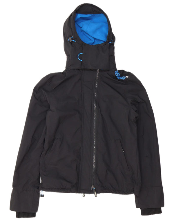 SUPERDRY Γυναικείο Windcheater με κουκούλα Windbreaker Jacket UK 14 Large Black