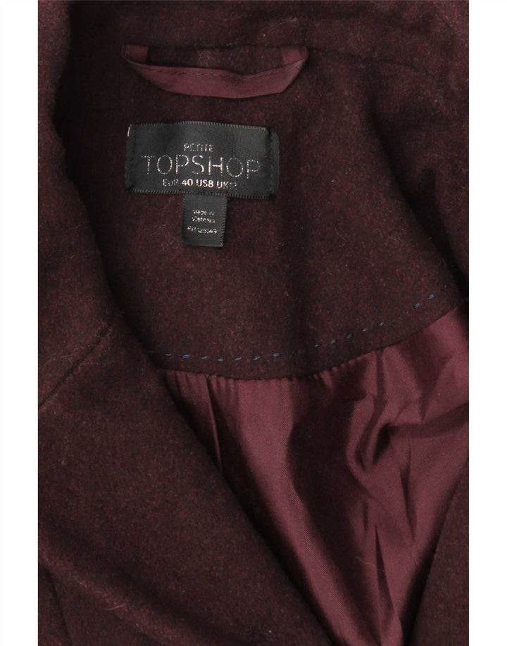 Topshop Γυναικείο Πανωφόρι UK 12 Medium Burgundy Polyester