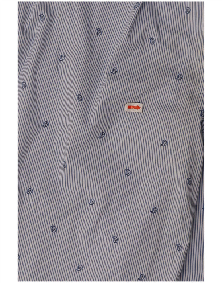 TOMMY HILFIGER Ανδρικό πουκάμισο Stretch Μέγεθος 15 1/2 Μέτριο Μπλε Ρίγα