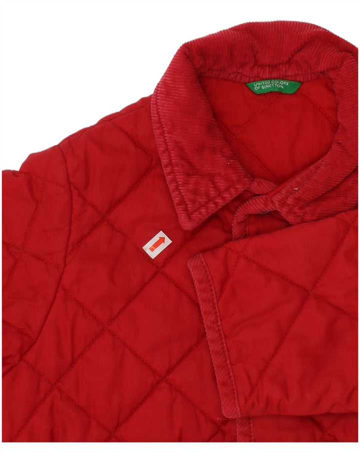 BENETTON Baby Boys Quilted Jacket 6-9 Months Red Polyamide