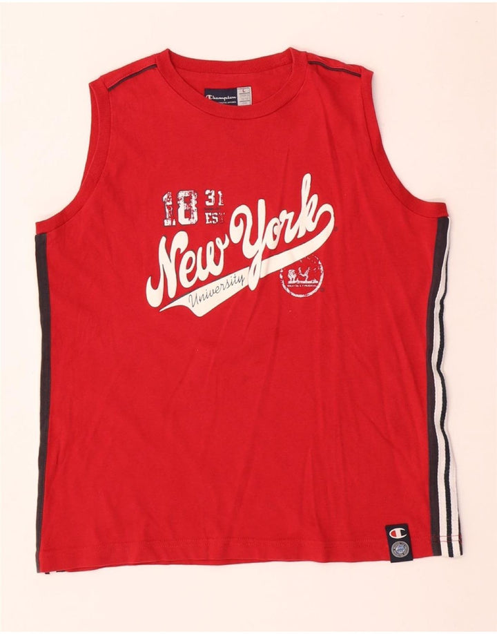 CHAMPION Γραφικό γιλέκο για αγόρια τοπ 11-12 ετών Μεγάλο κόκκινο χρώμα βαμβακερό