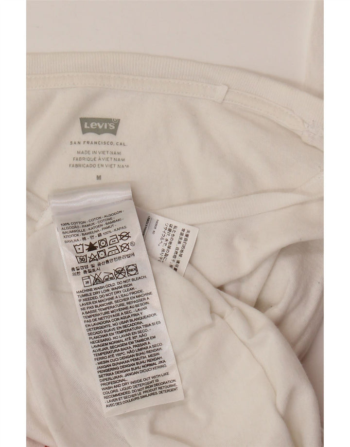 Γυναικείο γραφικό μπλουζάκι LEVI'S Top UK 12 μεσαίο λευκό βαμβακερό