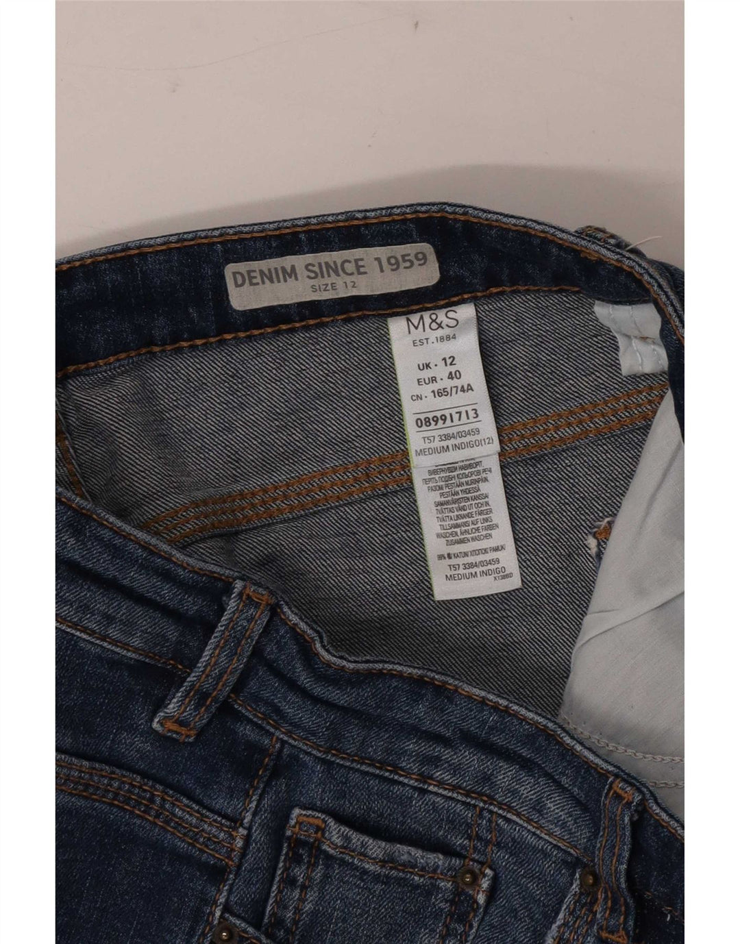 Marks & Spencer Γυναικείο τζιν σορτς UK 12 Medium W30 Μπλε βαμβακερό