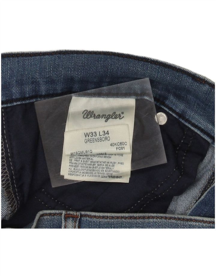 Ανδρικά τζιν Wrangler Greensboro Distressed Straight W33 L31 Blue Cotton
