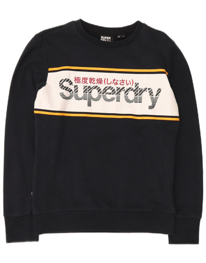 Ανδρικό γραφικό φούτερ Superdry, μεσαίο μαύρο, βαμβακερό