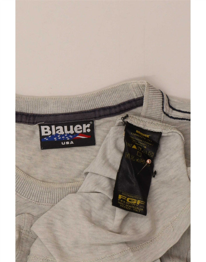 Ανδρικό γραφικό T-Shirt Blauer Top Μεσαίο γκρι βαμβακερό