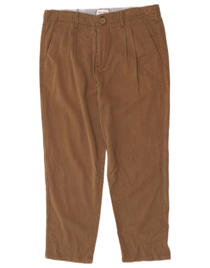 Jack & Jones Ανδρικό παντελόνι Chino με καρφίτσες W30 L23 καφέ πολυεστέρας