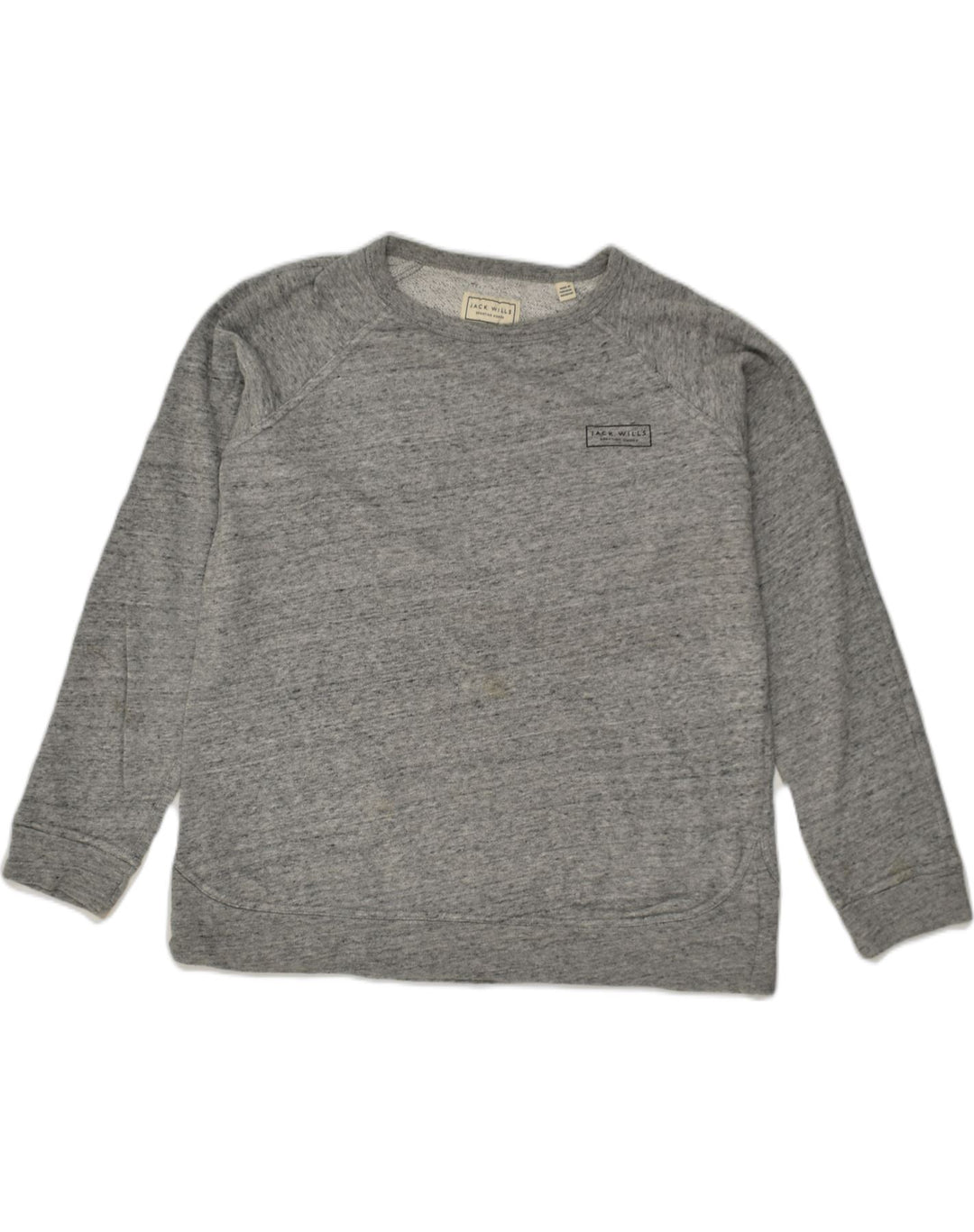 JACK WILLS Womens Oversized Sweatshirt Jumper UK 12 Medium Grey Flecked | Vintage Jack Wills | Thrift | Second-Hand Jack Wills | Used Clothing | Messina Hembry 