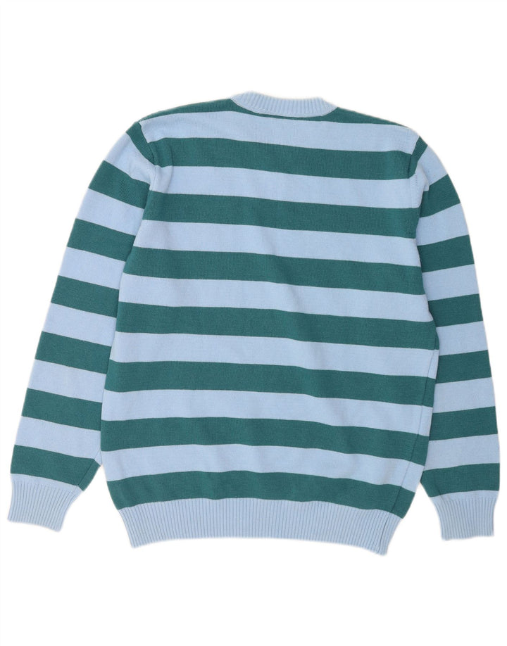 Ανδρικό πουλόβερ Lacoste Crew Neck Jumper Μέγεθος 4 Μαλλί με μεσαίο μπλε ριγέ