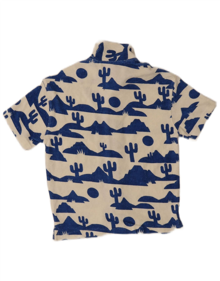 John Lewis Boys Abstract μοτίβο κοντομάνικο πουκάμισο 7-8 ετών λευκό βαμβακερό